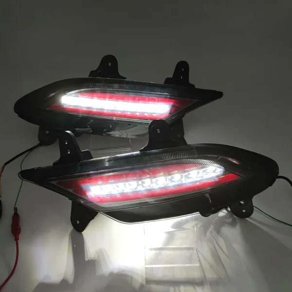 1 par Reflector Led luces de conducción para Hyundai Creta IX25 2020- 2021 luces de freno traseras luz para parachoques luz intermitente - Imagen 5