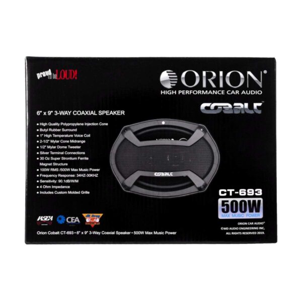 PARLANTE ORION COAXIAL DE 3 VÍAS 6X9" ALTAVOZ SERIE CT-693 500W