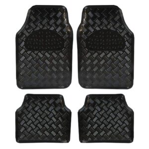 Juego de alfombrillas de coche con respaldo de goma universal metálico Titan, 4 piezas