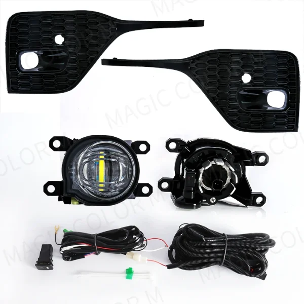 Conjunto de luces antiniebla para coche Toyota Fortuner 2020 2021, lámpara antiniebla delantera LED blanca, cubierta impermeable, bisel de parrilla, 12V, accesorios para automóviles - Imagen 2