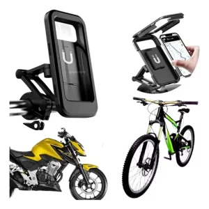 SOPORTE DE CELULAR PARA BICICLETA O MOTO RESISTENTE AL AGUA 360 GRADOS