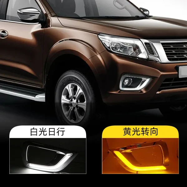 Luz LED Diurna para Nissan Navara 2015/2016/2017/2018/2019, Neblineros Led Bicolor Blanco - Amarillo