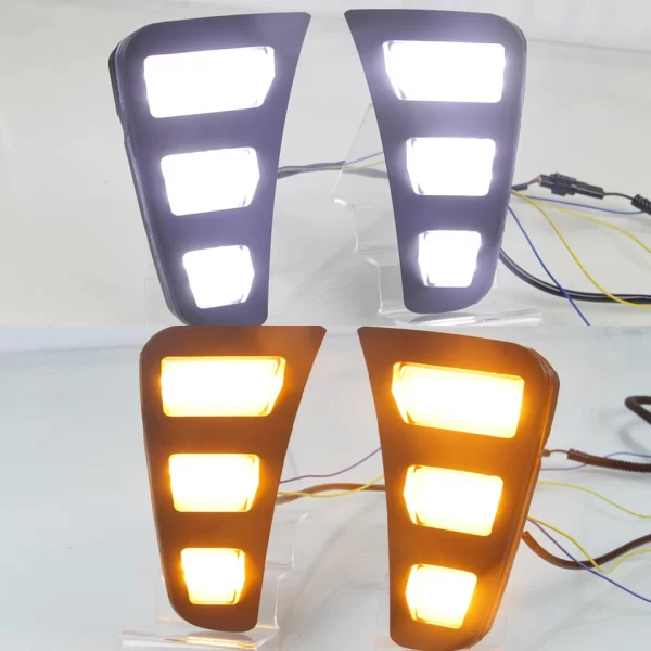 Luces de circulación diurna DRL Led para Kia Pegas 2018 2019, señal de giro dinámica, lámparas Neblineros, blanco, amarillo, azul, 12V