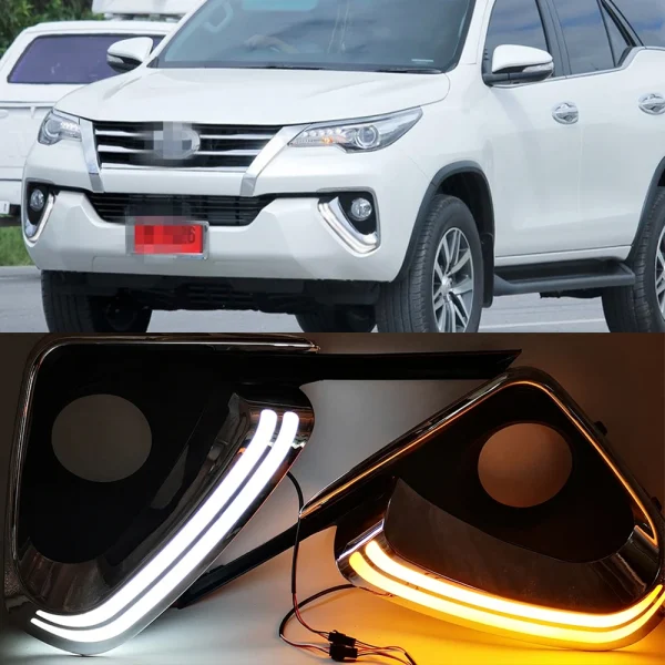 Luces LED DRL de circulación diurna para Toyota Fortuner 2015, 2016, 2017, 2018, 2019, 2020, luz antiniebla, Faro Led Neblinero - Imagen 5