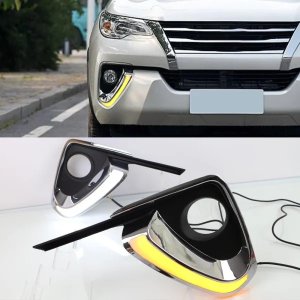 Luces LED DRL de circulación diurna para Toyota Fortuner 2015, 2016, 2017, 2018, 2019, 2020, luz antiniebla, Faro Led Neblinero