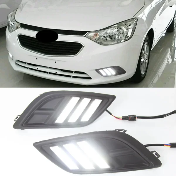 Luces LED de circulación diurna para coche Chevrolet Sail 2014, 2015, 2016, 2017, intermitentes, antiniebla, 2 piezas Neblinero LED - Imagen 4