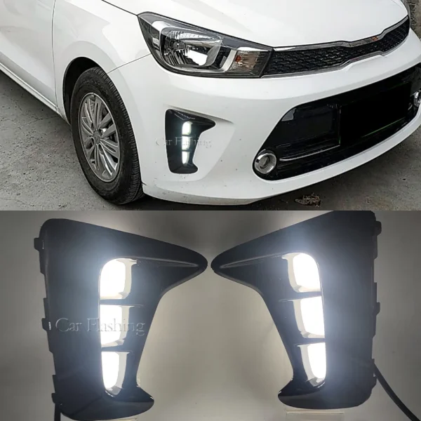 Luces LED de circulación diurna para KIA PEGAS Soluto 2018 2019 2020, lámpara de señal antiniebla de 2 piezas DRL Neblinero LED - Imagen 6