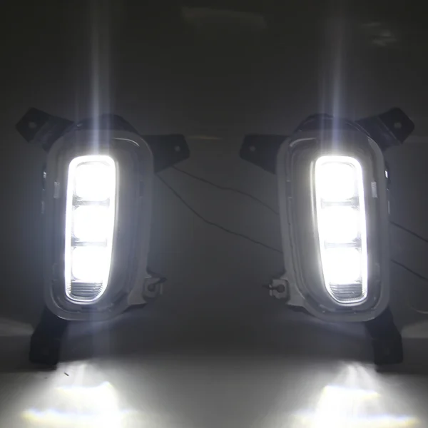 Neblineros LED de circulación diurna para KIA Seltos KX3 2020 2021, luces LED antiniebla DRL, señal de giro amarilla - Imagen 6