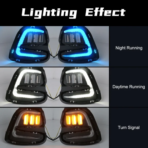 Luces de circulación diurna DRL Led para Chevrolet Cavalier 2016, 2017, 2018, 2019, señal de giro, lámpara antiniebla, blanco, amarillo, azul, Neblinero LED - Imagen 2