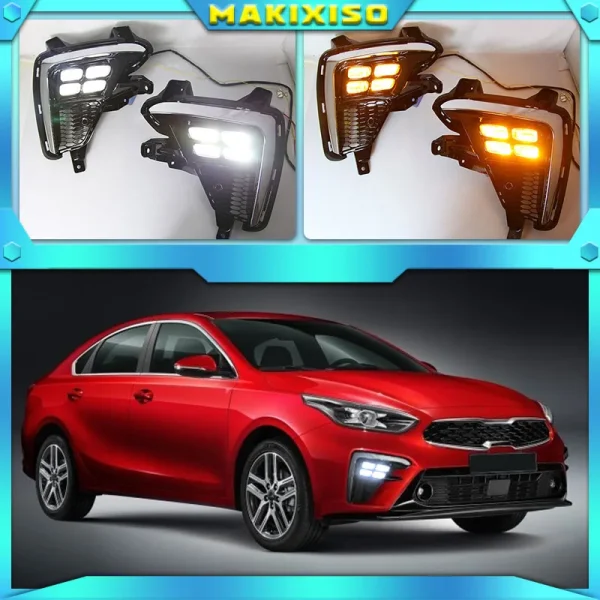 Luz LED de circulación diurna para Kia K3 Cerato 2018 2019 2020, Neblinero LED DRL impermeable antiniebla 12V