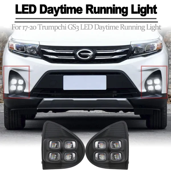 Luz LED de circulación diurna para Trumpchi GS3 2017-2018-2019-2020, Neblinero DRL 12v