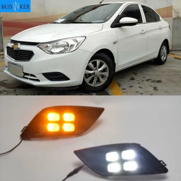 Luz LED diurna para coche, Luz antiniebla amarilla y azul para Chevrolet Sail 2014, 2015, 2016, 2017, DRL, Neblineros led 2 piezas