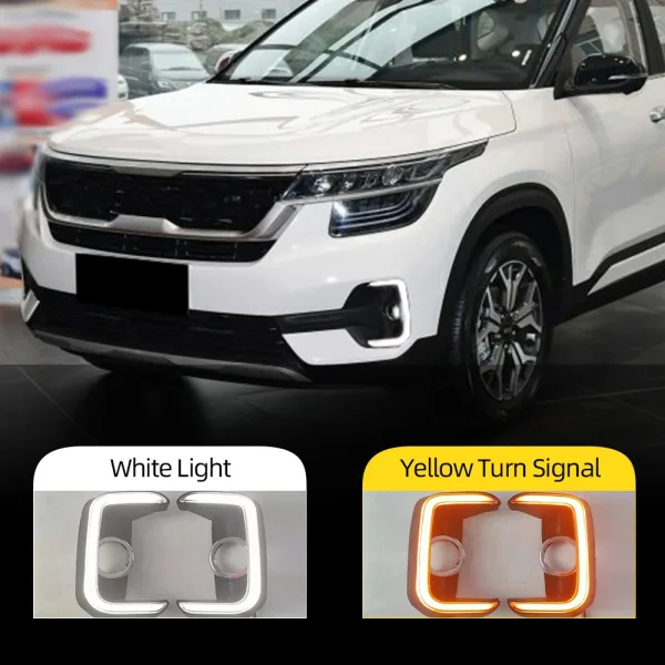 Luz LED intermitente para KIA Seltos 2020, 2021, luces antiniebla diurnas DRL, Neblineros LED 1 set