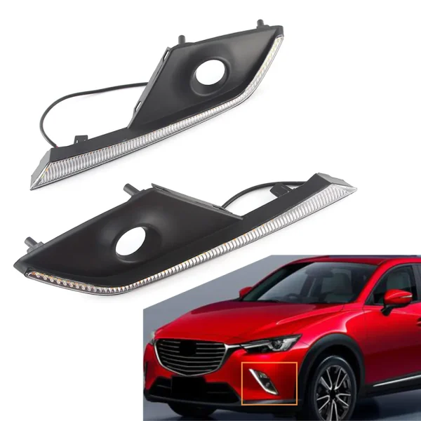 Neblinero delantero LED DRL para coche Mazda CX-3, CX3 2016 2017 2018, luces de circulación diurna izquierda + derecha para, 1 par