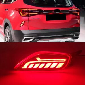 Reflector Luz LED para Kia Seltos 2019 2021, luz trasera de parachoques