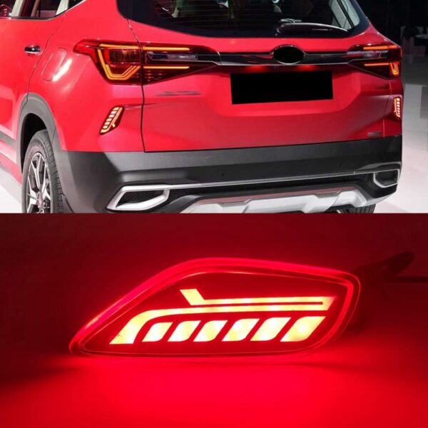Reflector Luz LED para Kia Seltos 2019 2021, luz trasera de parachoques