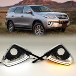 Bisel de Neblinero Toyota Fortuner 2015/2016 Cromado Led DRL