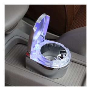 Mini cenicero de automóvil, cenicero automático con luz LED