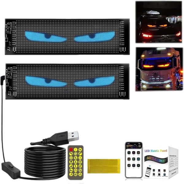 Ojos LED animados para parabrisas 49*10