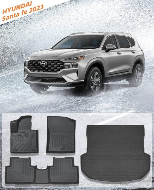 JUEGO DE MOQUETAS 5D P/ HYUNDAI SANTA FE 2022-2024 (3 FILAS / 4 PIEZAS)