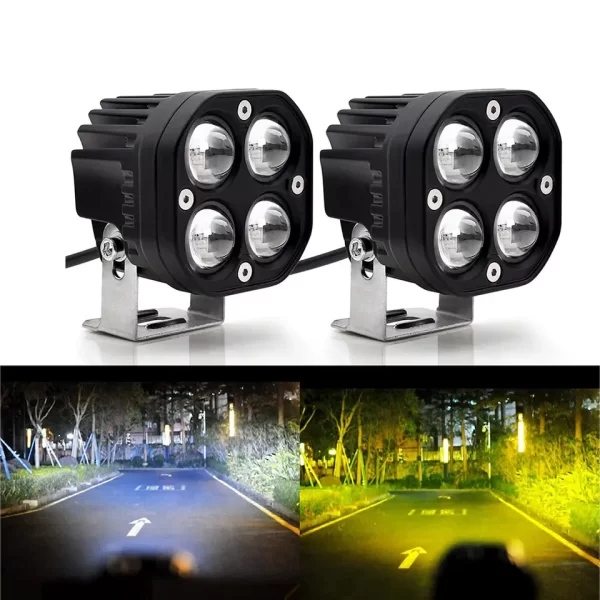 NEBLINERO EXPLORADORAS LED BICOLOR 4 LUPAS CUADRADO