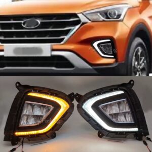Faro Parachoque DLAA Neblineros Leds Hyundai Ix25 Creta 2017 2018 2019 2020 Kit Completo  Cableado