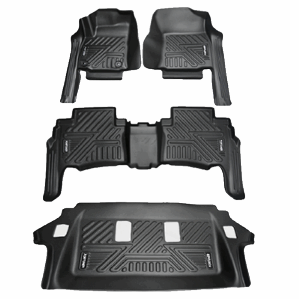 JUEGO DE MOQUETAS TERMOFORMADAS TIPO BANDEJA 5D P/TOYOTA FORTUNER 2024 (3FILAS / 4 PIEZAS)