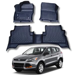 JUEGO DE MOQUETAS TERMOFORMADAS TIPO BANDEJA P/ FORD ESCAPE 2022-2024 (2 FILAS / 3 PIEZAS)