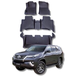 JUEGO DE MOQUETAS 3D P/ TOYOTA FORTUNER  2017-2024 3 FILAS