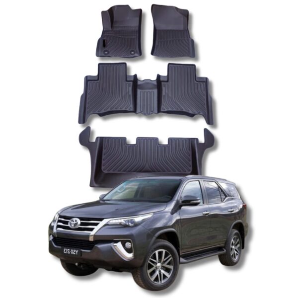 JUEGO DE MOQUETAS 3D P/ TOYOTA FORTUNER  2017-2024 3 FILAS