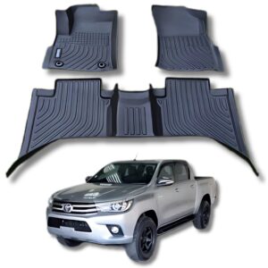 JUEGO DE MOQUETAS 3D P/ TOYOTA HILUX   2016-2024 (2 FILAS / 3 PIEZAS)