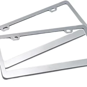 MARCO DE PLACA ACERO INOXIDABLE PLATA