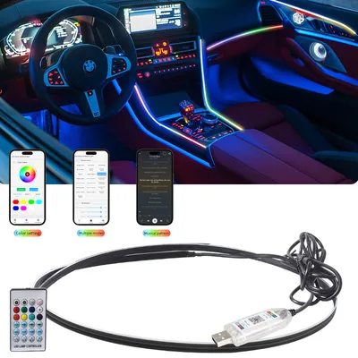 Luces Ambientales para interior de vehículo Hilo Led Rgb Rítmico