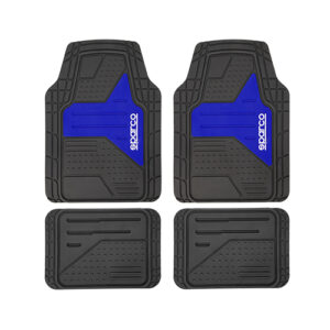 Moquetas Sparco Corsa Universal Caucho Larga Duración Para Auto Camioneta Azul Negro