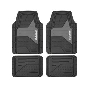 Moquetas Sparco Corsa Universal Caucho Larga Duración Para Auto Camioneta Gris Negro