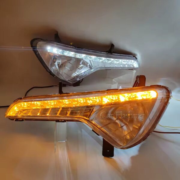 Luz de circulación Diurna LED DRL para Kia Sportage, cubierta de lámpara antiniebla con señal de giro amarilla, 2010, 2011, 2012, 2013