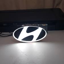 Emblema Logo Led Blanco Hyundai