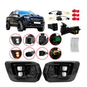 Kit Completo de Neblineros LED Luz Antiniebla Drl Blanco/Ámbar para Ford Ranger T8 2019 2020 2021 2022