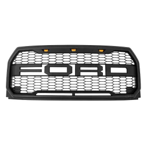 Mascarilla Plástica Ford F150 Negra con Focos LED Amarillos 2015 2016 2017