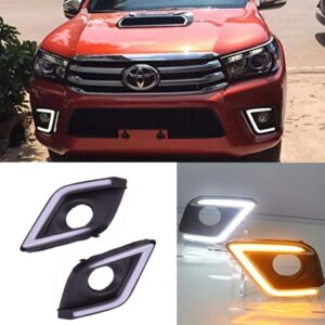 Neblineros LED Luces Antiniebla + DRL Luces Diurnas para Toyota Hilux Vigo Revo 2015 2016 2017 2018