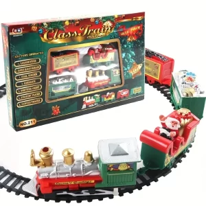 Tren Eléctrico de Navidad para Niños, Coche Eléctrico de Simulación, Locomotora de Simulación, Vagones de Carbón Divertidos, Atmosférico, Regalo Ideal para Niños en Fiestas, Regalo de Navidad, Colores de Accesorios Aleatorios