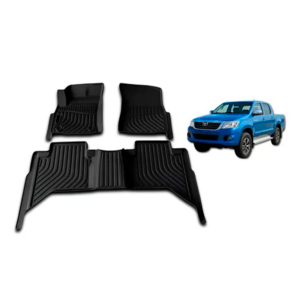 Juego de Moquetas Termoformadas Tipo Bandeja 3D para Toyota Hilux Vigo 2004 2005 2006 2007 2008 2009 2010 2011 2012 2013 2014 2015