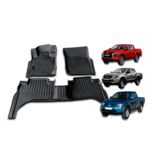Juego de Moquetas Termoformadas Tipo Bandeja 3D para Mitsubishi L200 2007 2008 2009 2010 2011 2012 2013 2014 2015 2016 2017 2018 2019 2020 2021 2022 2023 2024