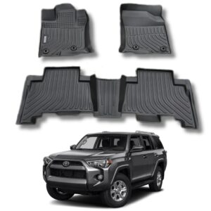 Juego de Moquetas Termoformadas Tipo Bandeja 3D para Toyota 4Runner 2013 2014 2015 2016 2017 2018 2019 2020 2021 2022 2023 2024