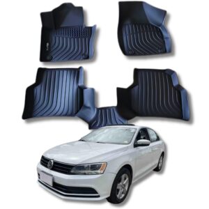 Juego de Moquetas Termoformadas Tipo Bandeja 3D para Volkswagen Jetta 2012 2013 2014 2015 2016 2017 2018