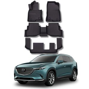 Juego de Moquetas Termoformadas Tipo Bandeja 3D para Mazda CX9 3 Filas 2017 2018 2019 2020 2021 2022 2023
