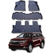 Juego de Moquetas Termoformadas Tipo Bandeja 3D para Toyota Highlander 2013 2014 2015 2016 2017 2018 2019
