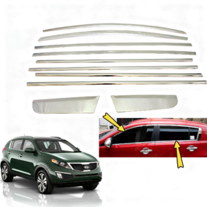 Kit de cromados para filos de ventanas Kia Sportage R 2012 2013 2014 2015 2016 2017 2018 2019