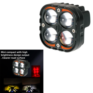 Neblineros LED Antiniebla 4 Lupas Cuadrado Pequeño Bicolor Amarillo y Blanco 48W