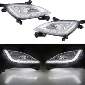 Neblineros LED Luz Antiniebla DRL Cubiertas Antiniebla Luces Circulación Diurna Parachoques Delantero para Hyundai Elantra 2011 2012 2013 2014